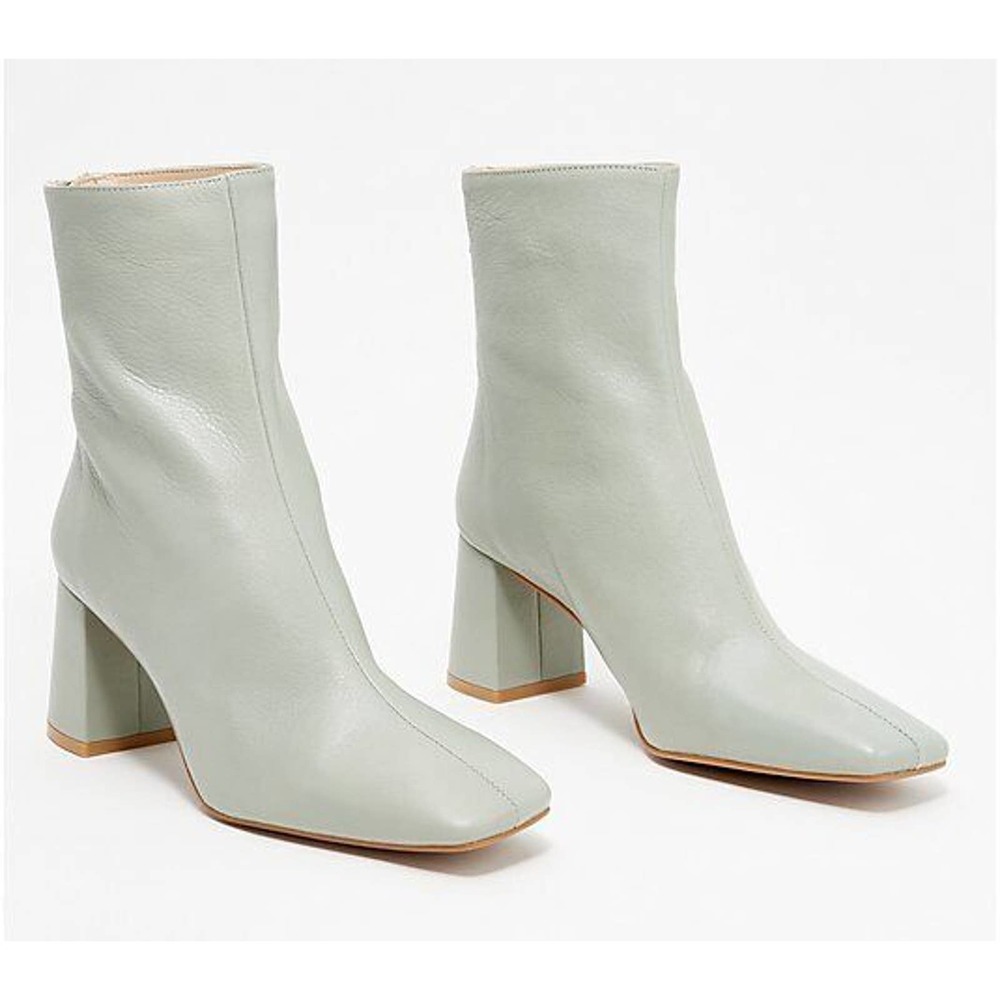 New Intentionally Blank Tabatha Mid Boots Leather Square Toe Sz 10